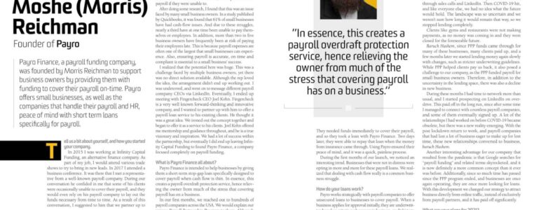 Payro Finance Featured In Ami Magazine